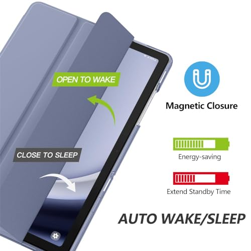Image of MoKo Case for Galaxy Tab A9+ /A9 Plus 11 inch 2023, Slim Stand Protective Smart Cover with Hard PC Translucent Back Shell for Tab A9 Plus Tablet (SM-X210 /X216 /X218), Auto Wake /Sleep, Grey Purple