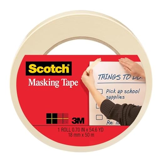 Scotch Masking Tape, 0.70 in x 54.6 yd (18 mm x 50 m), Great for Labeling, Mounting and Bundling