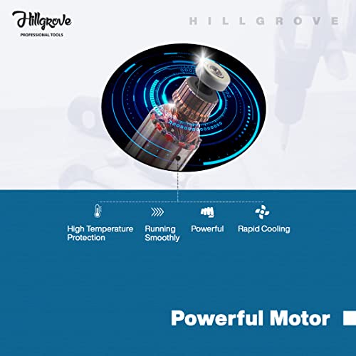 Image of Hillgrove HGPD2M6 500W Power Drill Machine with 5 Drill Bits for Making Holes in Metal /Wood /Concrete with Reverse Rotation and Variable Speed Pistol Grip Drill (10 mm Chuck Size)