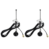 4G LTE Antenna 10dBi SMA Male Cellular Antenna 698-960MHz 1700-2700MHz with Magnetic Base Outdoor Antenna RG174 3M for Wireless Router WiFi Signal Booster Amplifier Modem Network Pack of 2