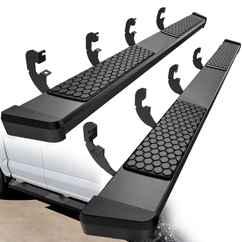 YITAMOTOR Running Boards Compatible with 2019-2025 Chevy Silverado/GMC Sierra 1500, 2020-2025 Silverado/Sierra 2500HD 3500HD Crew Cab(Excl. 2019 1500 LD) Honeycomb Pedal-6 in