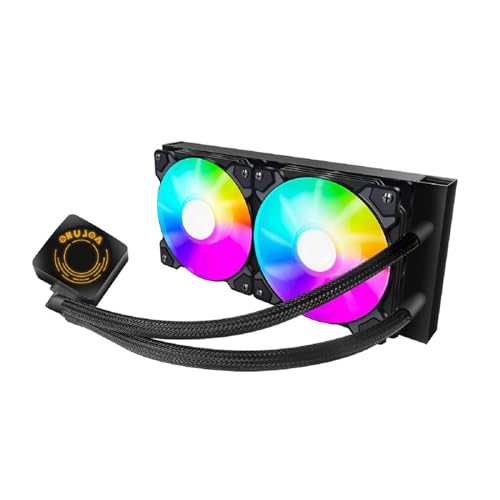 SwFoer CPU Liquid Cooler CPU Water Cooler 240mm Aio CPU Cooler Liquid CPU Cooling, Compatible with AM4 AMD Intel LGA RGB - Black
