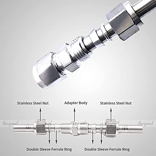 Horiznext Stainless Steel Compression Fitting, 1/2" Tube Od X 1/2 Npt Male Coupler Ss Tubing Adapter #TOP5