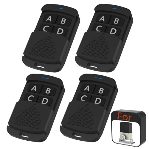 Blütezeit 4-Button Remote Control for Automatic Sliding Gate Opener – Compatible with ME-MJ Series Gate Motors, 433.92MHz Rolling Code, Door Access Control Accessory, 4pcs