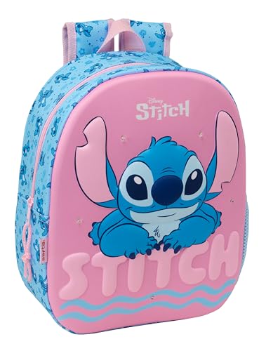 STITCH - Sac à dos d'école avec design 3D, idéal pour enfants de différents âges, confortable et polyvalent, qualité et résistance, 27 x 10 x 33 cm