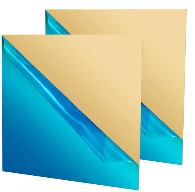 Brass Sheet, 6 x 6 Inch, 18 Gauge/1mm Metal Plates for Craft DIY and Repairs, 4 Pcs