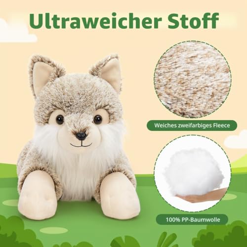 MorisMos 77cm lang riesen Wolf Kuscheltier XXL, groß Wolf Plüschtier Stofftier, Weihnachten Geburtstag Geschenk Kinder Baby – Ansicht 3