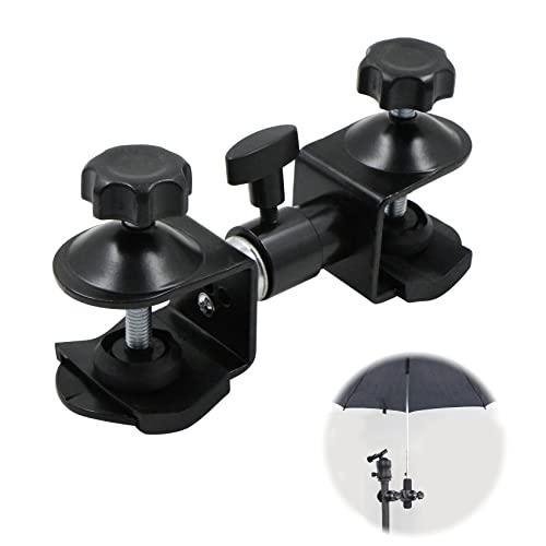 CáMara Trípode Sostenedor Paraguas Titular - Abrazadera Soporte Multifunción Clip Hecho de Metal para Fotografía al Aire Libre Luz Reflector Auge Fotográfico Protege Accesorio, Negro Cover