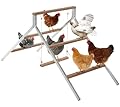 EOWOAN Chicken Perch with Swing – Solid Wood & Rustproof Iron Construction, Healthy Poultry Activity Toy for Coops & Farms, Simple Assembly & Easy Cleaning