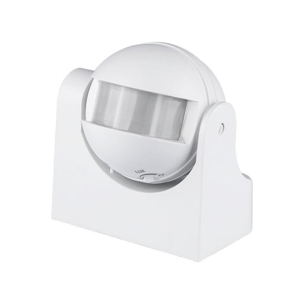 Sensore di Movimento Infrarossi Crepuscolare con Funzione Manual Override a Parete 180° Bianco Ip44
