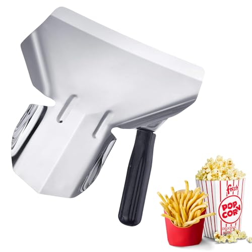 Westmark Pommes-Frites-/Popcorn-Schaufel, Rechtshänder, 1 Griff, Schaufelmaß: ca. 20 x 12 cm, Länge: 23 cm, Rostfreier Edelstahl/Kunststoff, Silber/Schwarz, 91282270