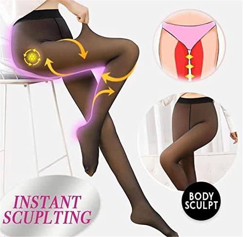 Women Winter Warm Fleece Lined Tights Pantyhose Fake Translucent Leggings Stretchy High Waist Sheer Solid Stocking3