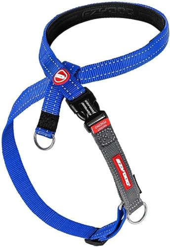 EzyDog Pettorina Anti-Traino per Cani - Controllo Incrociato per Piccola, Media e Grande Taglia, Accessori per l'Addestramento (Blu)(XL 66-92 cm)