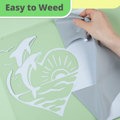 Image of HTVRONT Grey HTV Vinyl Roll - 12 inch x 10ft Grey Iron on Vinyl for All Cutter Machine & Silhouette Cameo, Heat Transfer Vinyl Rolls for t Shirts - Easy to Cut & Weed for Heat Vinyl Design