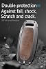 Funda de cuero y metal para llavero de 3/4/5 botones compatible con Nissan Rogue Pathfinder 2025 Altima Teana Kicks 2023 Sentra 2024, funda protectora para llave, accesorios, llavero corto marrón 8