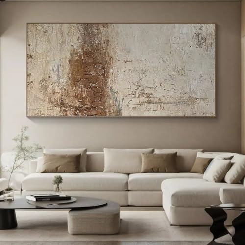 Œuvre d'art décoration murale 100x200cm avec cadre doré de salon