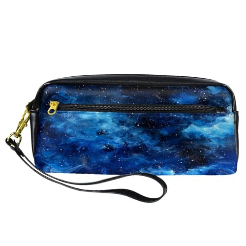 Astuccio per matite astuccio per cancelleria per studenti con cerniera per ragazzi e ragazze forniture per scuola e ufficio cielo stellato con galassia Multi poliuretano blu