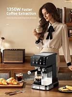 QCen Siebträgermaschine 20 Bar, 9-in-1 Espressomaschine mit Milchtank – Ansicht 3