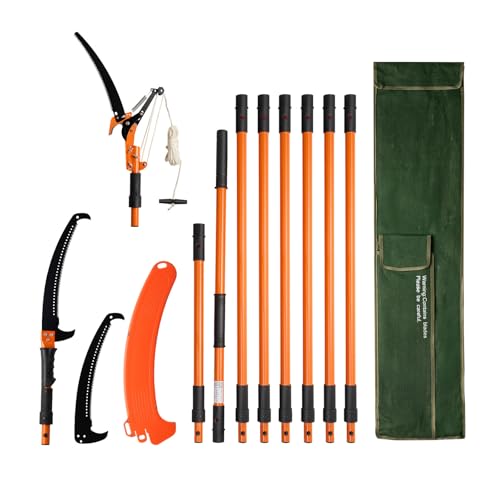 VEVOR Manual Pole Saw, 4.46-26.4 ft Extendable Tree Pruner with