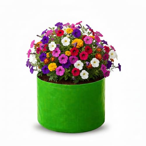 Image of HDPE UV-Protected Grow Bag Green Colour Plant Bags Suitable for Terrace and Vegetable Gardening (Pack of 10, 9X6)