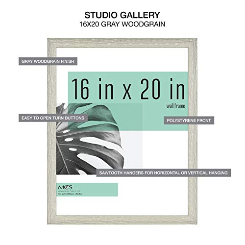 Mcs Studio Gallery Frame, Gray Woodgrain, 16 X 20 In, Single #TOP4