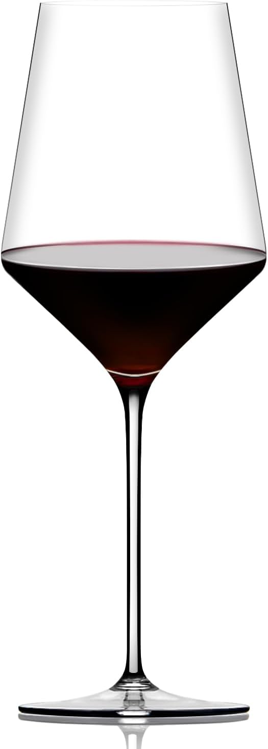 OJA Red Wine Glasses Crystal Hand Blown, Premium Crystal Wine Glasses Set of 1-17 oz, Thin Rim, Long Stem, Perfect for Red or White, Daily Use, Unique Wedding Anniversary or Birthday Gift