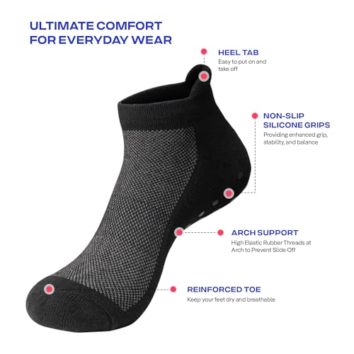 Image of CoolMate Mens Grip Socks, Non Slip Athletic Socks for Pilates, Yoga