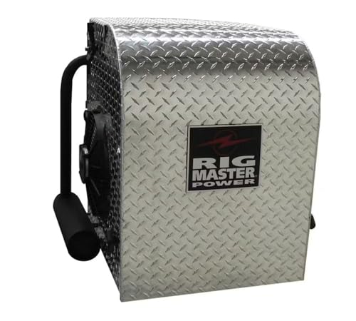 Mytee Products 25" (D) x 21" (W) x 28" (H) Rigmaster Diamond Plated Power Inverter Model Auxiliary Power Unit (APU) for Sleeper Cab Trucks Oil Capacity: 1.24 Gal (4.7L)