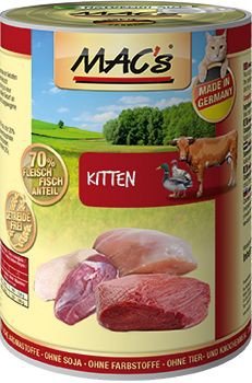 Produktbild von MAC's Cat Kitten Pute, Rind & Ente - 6 x 400 g