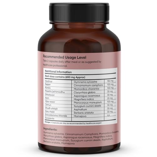 Image of DiaControl Capsules for Diabetes | Made with Gudmar, Karela, Jamun, Shatavari |Helps Manage Blood Sugar Levels & Healthy Glucose Levels | Pack of 3-60 Capsules