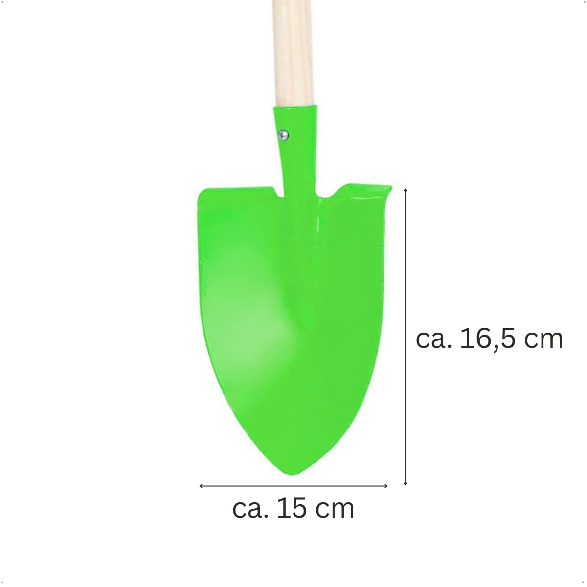 Rekord Spitzspaten für Kinder (Metall, Grün) mit 76 cm Stiel aus