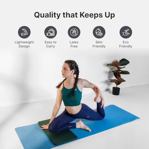 Image of CULT EVA Yoga Knee Pads for Men & Women (Pack of 2) Green 20mm Thick Non-Slip Joint Support Cushion for Yoga, Pilates, Meditation & Floor Exercises Lightweight, Durable & Portable Fitness Accessory