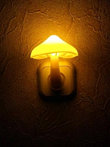 Miniatura 7 de AUSAYE Paquete de 4 luces nocturnas enchufables, luz LED de hongos para niños, adultos, dormitorio, baño, pasillo, escaleras, cocina, amarillo cálido