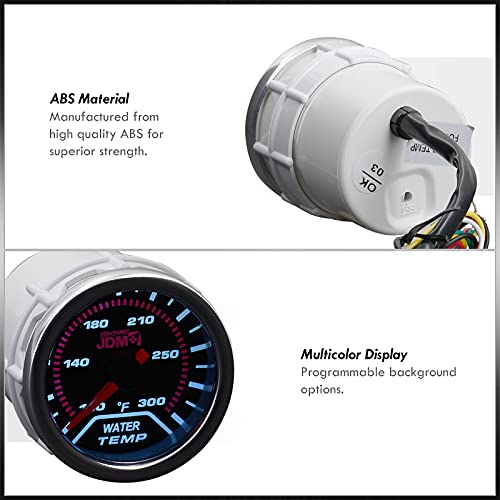 Ajp Distributors Universal Jdm Smoked Tint Analog Needle 2" 52Mm Water Temperature Meter Gauge 100-300 Fahrenheit #TOP1