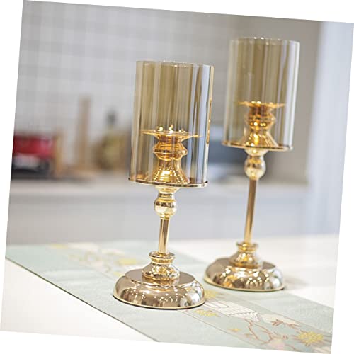 Cabilock 1pc Candlestick Dining Table Decor Wedding Decorations Retro Candle Stand Metal Tealight Holders Metal Candle Holder Candle Holder Centerpiece Metal Trim Nordic Candle Jar Iron