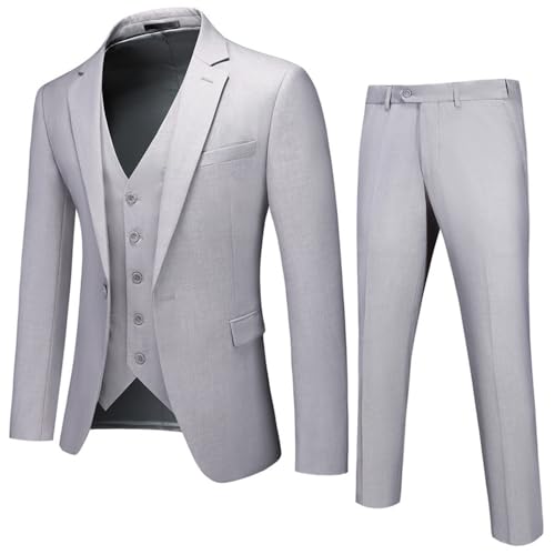 Costume Homme 3 pièces Slim Anti-Pli pour Rester Élégant en Fête et Business