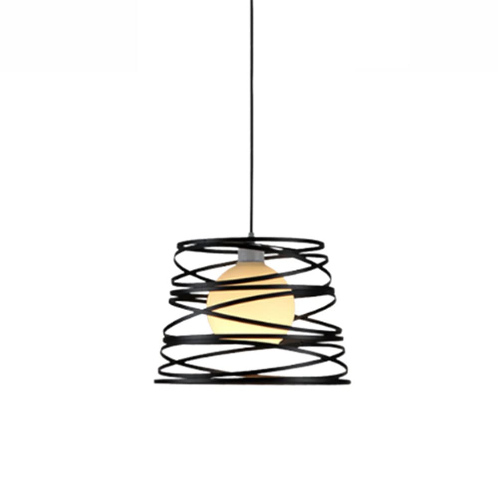 Lampe suspendue vintage en fer forgé E27 avec finitions soignées pour bureau et étude