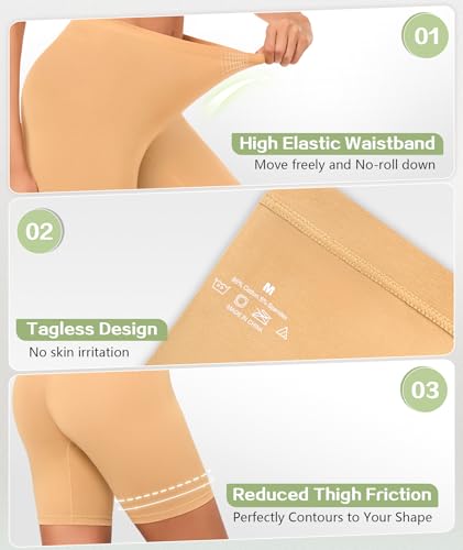 4 Pack Cotton Boy Shorts Underwear for Women Anti Chafing Shorts for Under Dresses Soft Boxers Panties3