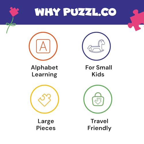 Image of Wooden Puzzle Set for Toddlers | Set of 3 - Alphabets, Numbers & Shapes | Montessori Educational Toys for 2+ Year Old Boys & Girls | Learning Puzzle Game for Kids