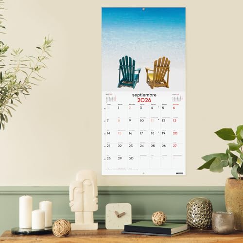 Miniatura 2 de Finocam - Calendario De Pared 2026 30x30 Cm Mes Vista Enero - Diciembre 2026 Sep.- Dic. 2025 4 Meses Reducidos Calendario 2026 Imágenes Paisajes Paradisíacos - Español