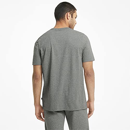 PUMA Herren Ess Logo Tee T shirt, Medium Gray Heather, M EU