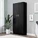 Produktbild vidaXL Bücherschrank mit 5 Fächern 2 Türen Büroschrank Aktenschrank Bücherregal Schrank Aktenregal Standregal Schwarz 82,5x30,5x185,5cm Holzwerkstoff