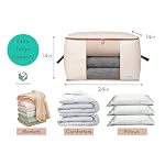 Canvas Storage Bags Designer Organizer for Comforters 2 Pack – Seasonal Storage for Pillows, Blankets, Linens & Garments – Foldable Design with Zip & Window, Moth-Proof Space Saver - Image 2