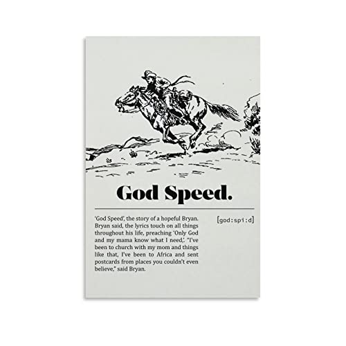 Impression sur toile God Speed par Zach Bryan affiche decorative de qualite superieure