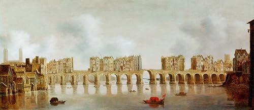 Tableau Graffiti Vue du pont de Londres par Claude De Jongh Toile 60x90cm