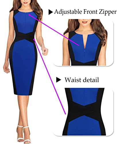 Image of VFSHOW Womens Front Zipper Work Business Office Bodycon Dress Elegant Professional Career Church Party Pencil Sheath Dress