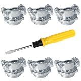 vibedor 6 Pieces 1/2 Inch Clamp Type Cable Connectors for Metallic Conduit Protect Cables(Silver, Zinc）