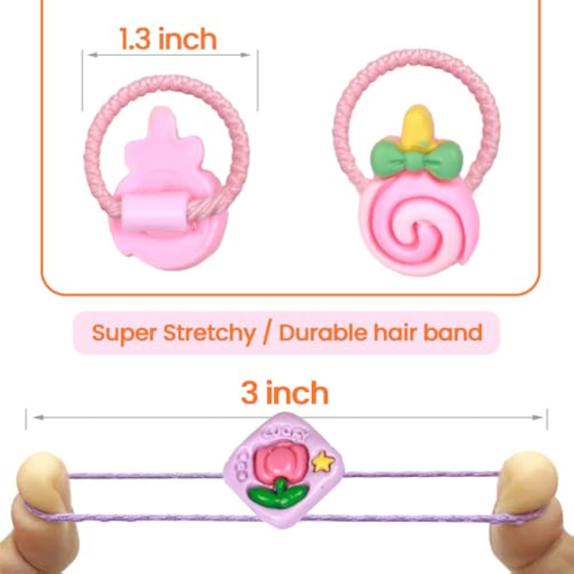 30 Pcs Mix Elastic Hair Rubber Bands Ties Accessories
