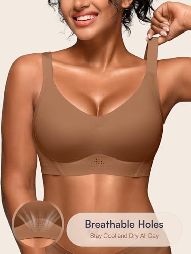 Image of Seamless Supportive Bras for Women No Underwire - M-4XL Jelly Bra | Wireless Full Coverage Bralette, Plus Size, Comfortable T-Shirt Bra for Older, Lightly Padded, Buttery Soft