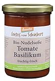 Demeter vegane Nudelsoße Tomate-Basilikum - Schmeckt fruchtig und passt perfekt zu Nudeln - Hausgemacht vom fränkischen BIO-Familienbetrieb